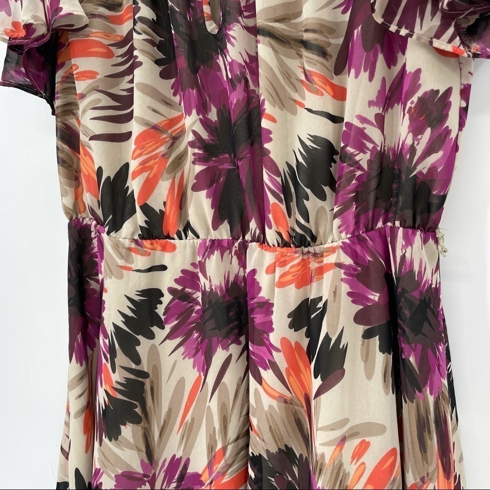 Elle Purple & Tan Floral Dress - Picture 6 of 15